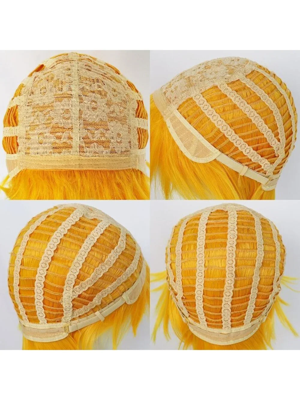 Men's Light Yellow Synthetic Fiber Short Blonde Golden Cosplay Modern Wigs